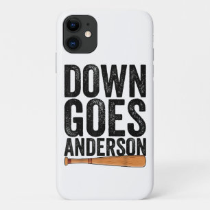 DOWN GOES ANDERSON GRAPPIG HONKBALGESCHENK ANDERSO iPhone 11 HOESJE