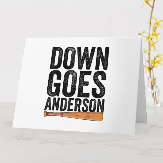DOWN GOES ANDERSON GRAPPIG HONKBALGESCHENK ANDERSO KAART (Gele Bloem)