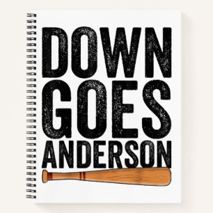 DOWN GOES ANDERSON GRAPPIG HONKBALGESCHENK ANDERSO NOTITIEBOEK
