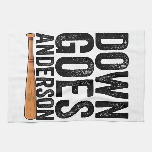 DOWN GOES ANDERSON GRAPPIG HONKBALGESCHENK ANDERSO THEEDOEK (Horizontaal)