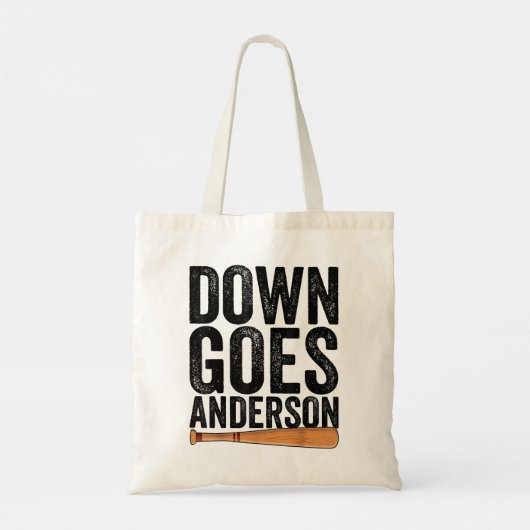 DOWN GOES ANDERSON GRAPPIG HONKBALGESCHENK ANDERSO TOTE BAG (Achterkant)