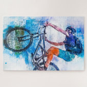 Down Hill Mountain Biking Splatter Legpuzzel (Horizontaal)