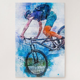 Down Hill Mountain Biking Splatter Legpuzzel