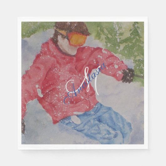 DOWN HILL SKI PARTY MONOGRAM SERVET (Voorkant)