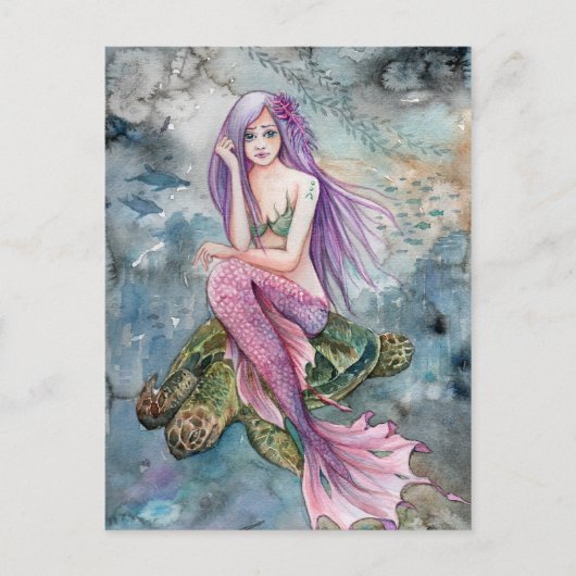 Down in Atlantis - Mermaid Briefkaart (Voorkant)