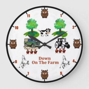 'Down on The Farm' Wall Clock Grote Klok