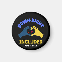 Down-Right Included World Down Syndrome Day Aware Magneet