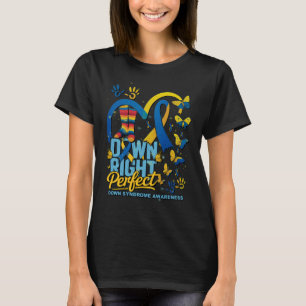 Down Right Perfect Down Syndroom Bewustzijn Vlinde T-shirt