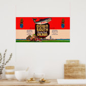 Down South Brand Salmon Label - Seattle, WA Poster (Keuken)