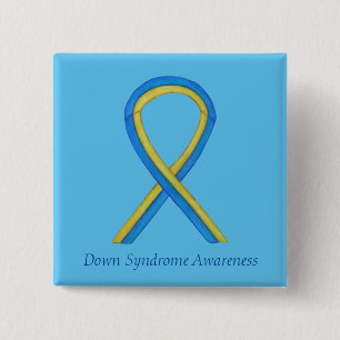 Down Syndrome Art Awareness Ribbon Pin Button