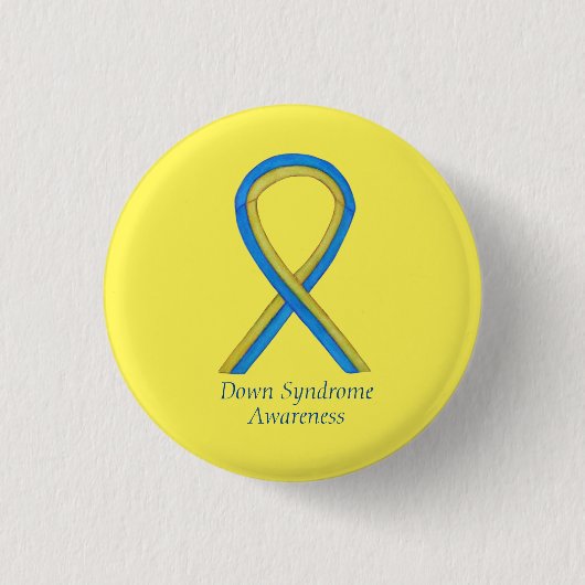 Down Syndrome Art Awareness Ribbon Pin Button (Voorkant)