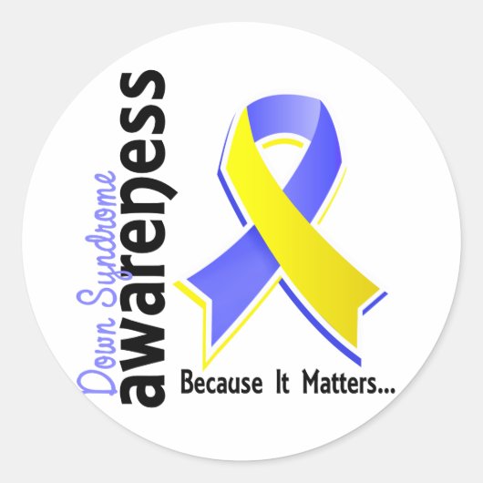 Down Syndrome Awareness 5 Ronde Sticker (Voorkant)