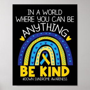- Down Syndrome Awareness blauw geel lint Poster