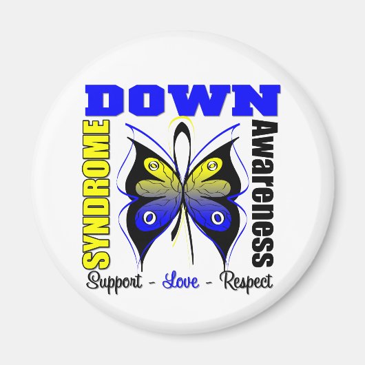 Down Syndrome Awareness Butterfly Magneet (Voorkant)