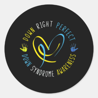 Down Syndrome Awareness Day 21 March Down Right Pe Ronde Sticker