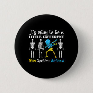 Down Syndrome Awareness Day Dabbing Kind Skelet Ronde Button 5,7 Cm