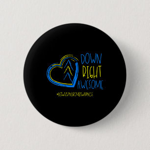 Down Syndrome Awareness Maand naar beneden Rechts Ronde Button 5,7 Cm