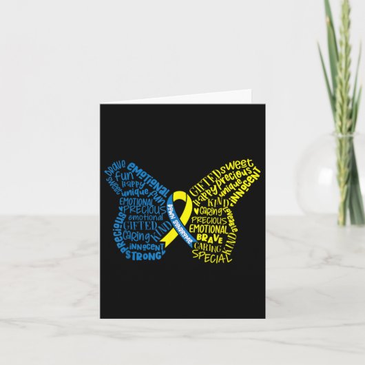 Down Syndrome Awareness Month Butterfly Word Cloud Kaart (Voorkant)