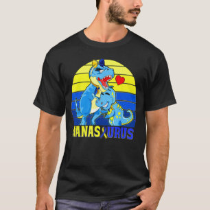 Down Syndrome Awareness Nana Saurus T Rex Blauwe G T-shirt