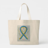 Down Syndrome Awareness Ribbon Art Canvas tas (Achterkant)