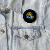 Down Syndrome Awareness Ribbon Boho Rainbow Yellow Ronde Button 5,7 Cm (In situ)