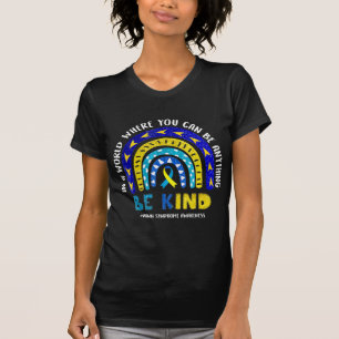 Down Syndrome Awareness Ribbon Boho Rainbow Yellow T-shirt