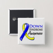 Down Syndrome Awareness Ribbon Vierkante Button 5,1 Cm (Voorkant /achterkant)