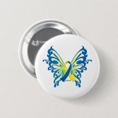 Down Syndrome Butterfly Ribbon Ronde Button 5,7 Cm (Voorkant /achterkant)