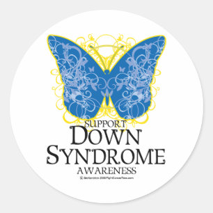Down Syndrome Butterfly Ronde Sticker