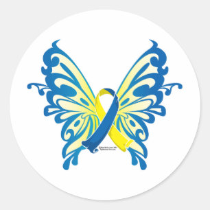 Down Syndrome Butterfly Ronde Sticker