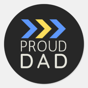 Down Syndrome Dad Shirt - Downsyndroom Shirten voo Ronde Sticker