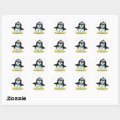 Down Syndrome Penguin Ronde Sticker (Vel)