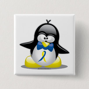 Down Syndrome Penguin Vierkante Button 5,1 Cm