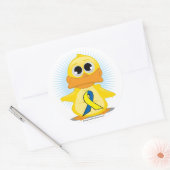 Down Syndrome Ribbon Duck Ronde Sticker (Envelop)