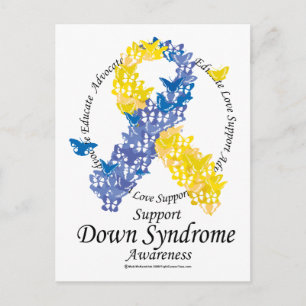 Down Syndrome Ribbon of Butterflies Briefkaart