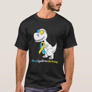 Down Syndrome T Rex Dinosaur, Boys Kinder Trisomy  T-shirt