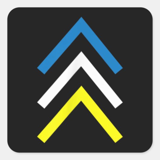 Down Syndrome Three Chromosome Arrows Awareness Mo Vierkante Sticker (Voorkant)