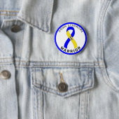 Down Syndrome Warrior Ribbon White Button (In situ)