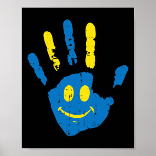 Down Syndroom Bewustzijn Hand Glimlach Trisomie 21 Poster