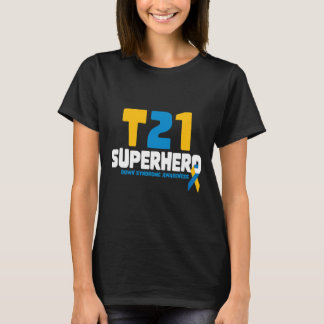 Down Syndroom Bewustzijn T21 Superheld Down Syndro T-shirt