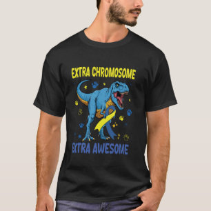 Down Syndroom Bewustzijn T-rex Dinosaur Extra Chro T-shirt