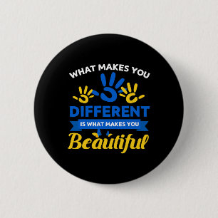Down Syndroom Dag Bewustzijn Lint T21 Day Beautif Ronde Button 5,7 Cm