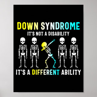 Down Syndroom Is Geen Beperking Dabbing Skelet Poster