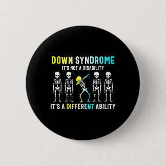 Down Syndroom Is Geen Beperking Dabbing Skelet Ronde Button 5,7 Cm
