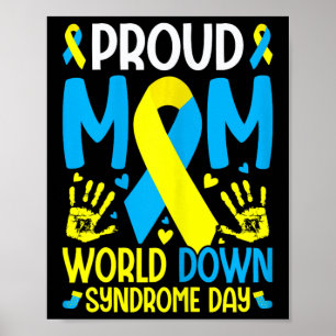 Down-syndroom Mom Ribbon World Down-syndroom Poster