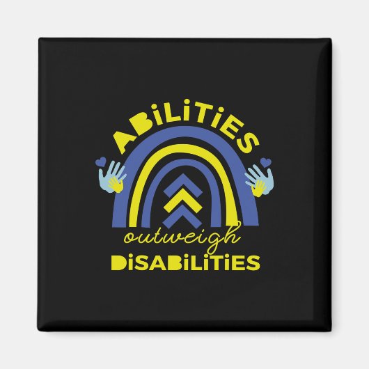 Down syndroom vaardigheden wegen op tegen handicap magneet (Voorkant)