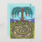 DOWN THE RABBIT HOLE, CARROT WILLOW TRELK FOLK ART BRIEFKAART (Voorkant / Achterkant)