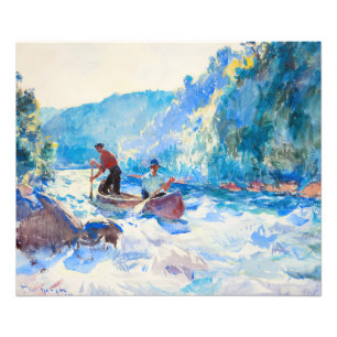Down the Rapids van Frank Weston Benson Foto Afdruk