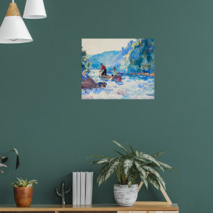 Down the Rapids van Frank Weston Benson Poster