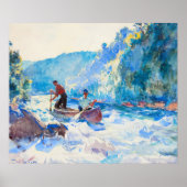Down the Rapids van Frank Weston Benson Poster (Voorkant)